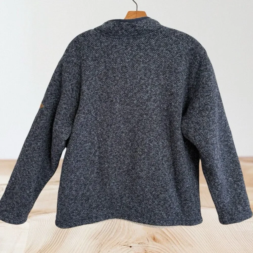 Orvis Sherpa Fleece Lined 1/4 Zip Pullover‎ Sweater Sweatshirt Mens L Navy Blue